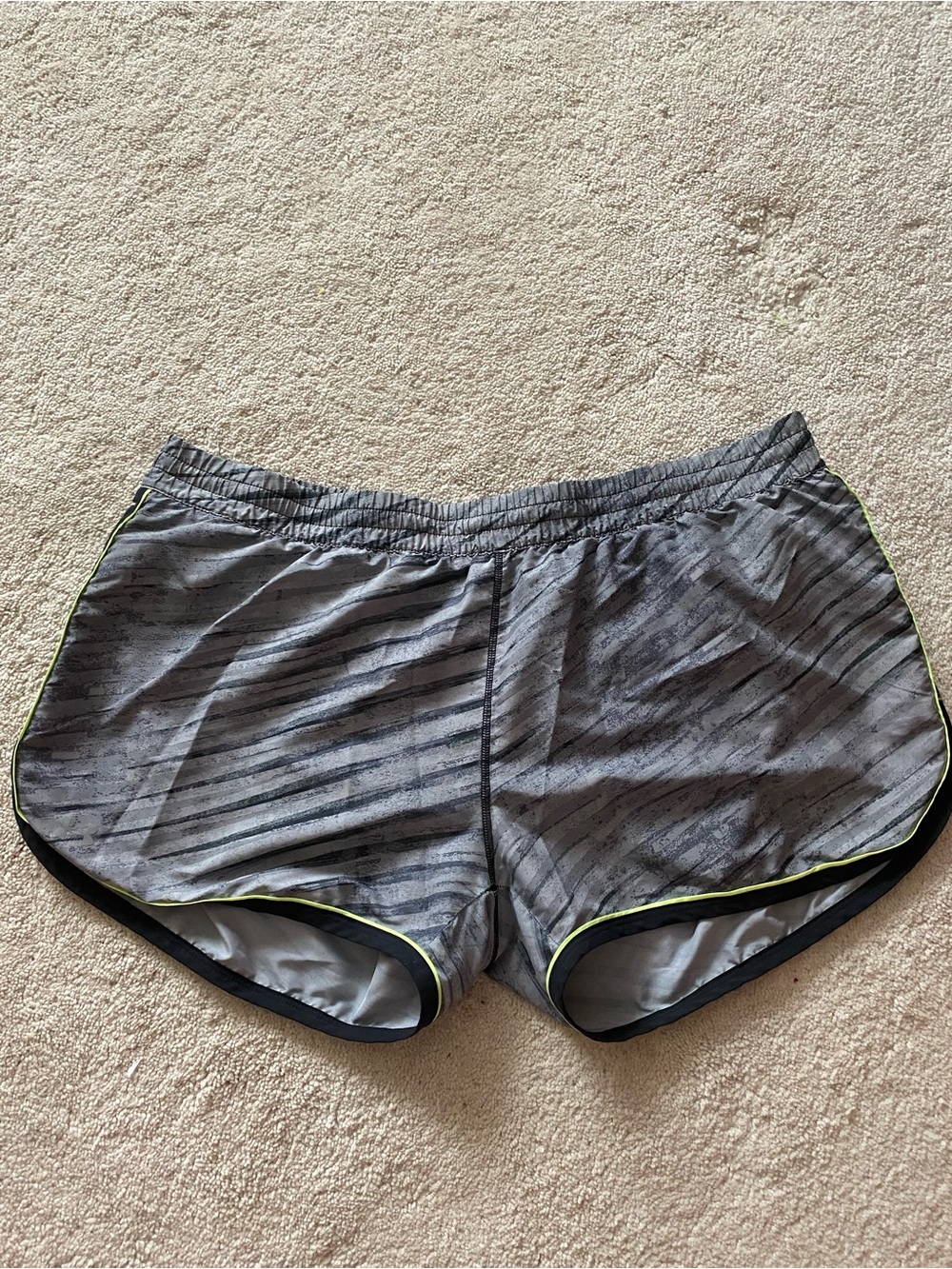Under Armour Gray Athletic Shorts with Neon Trim
